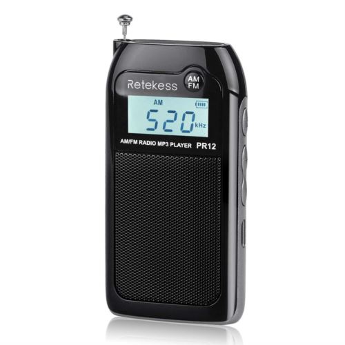 Retekess PR12 Mini AM FM-радио на батарейках