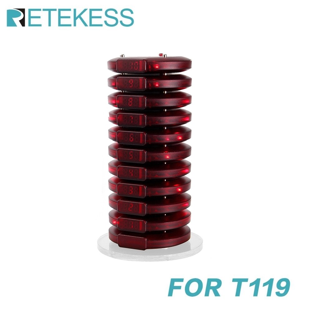 RETEKESS T119 10 пейджеров с 1 зарядной базой/20 пейджеров с 2 зарядными базами