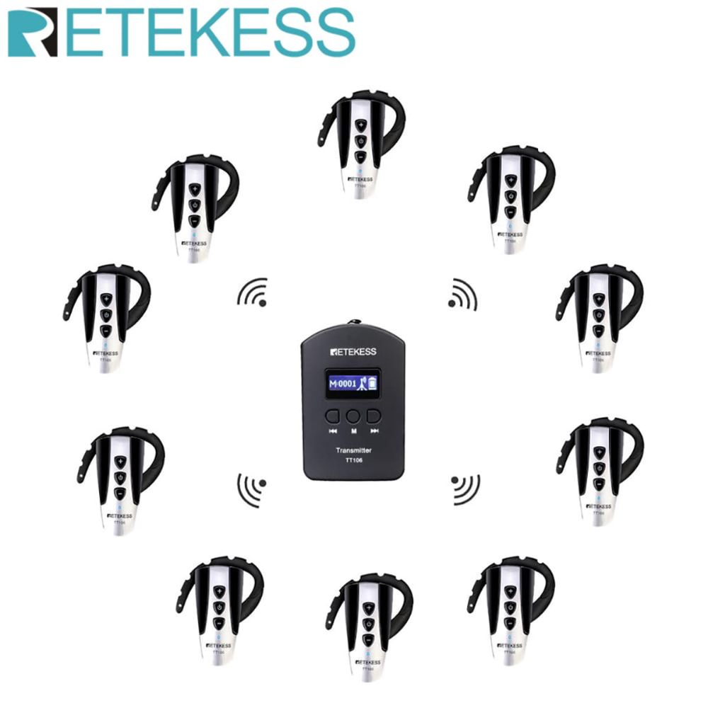 RETEKESS TT106 2.4G UHF Беспроводная система передачи гидов для деловых встреч Церковная переводческая фабрика Посещение тренинга Для экскурсии по заводу