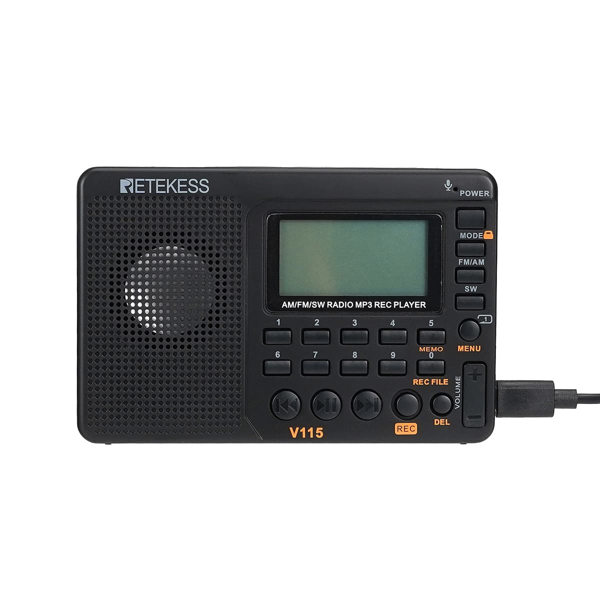 Портативное AM FM-радио Retekess V115 с коротковолновым MP3-плеером