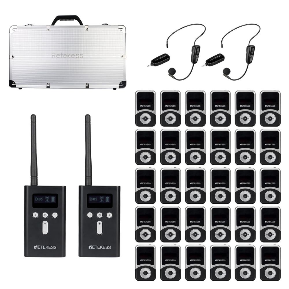 Retekess T130S T131S Wireless Guide System for Receptions, Conferences and Tours with Charging Case Для экскурсии по заводу