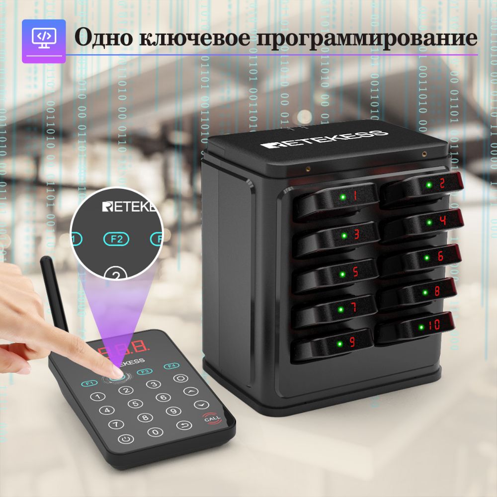 Retekess TD177 ресторанная пейджинговая система Настенное программирование одним ключом Комплексная модернизация системы подкачки ресторана