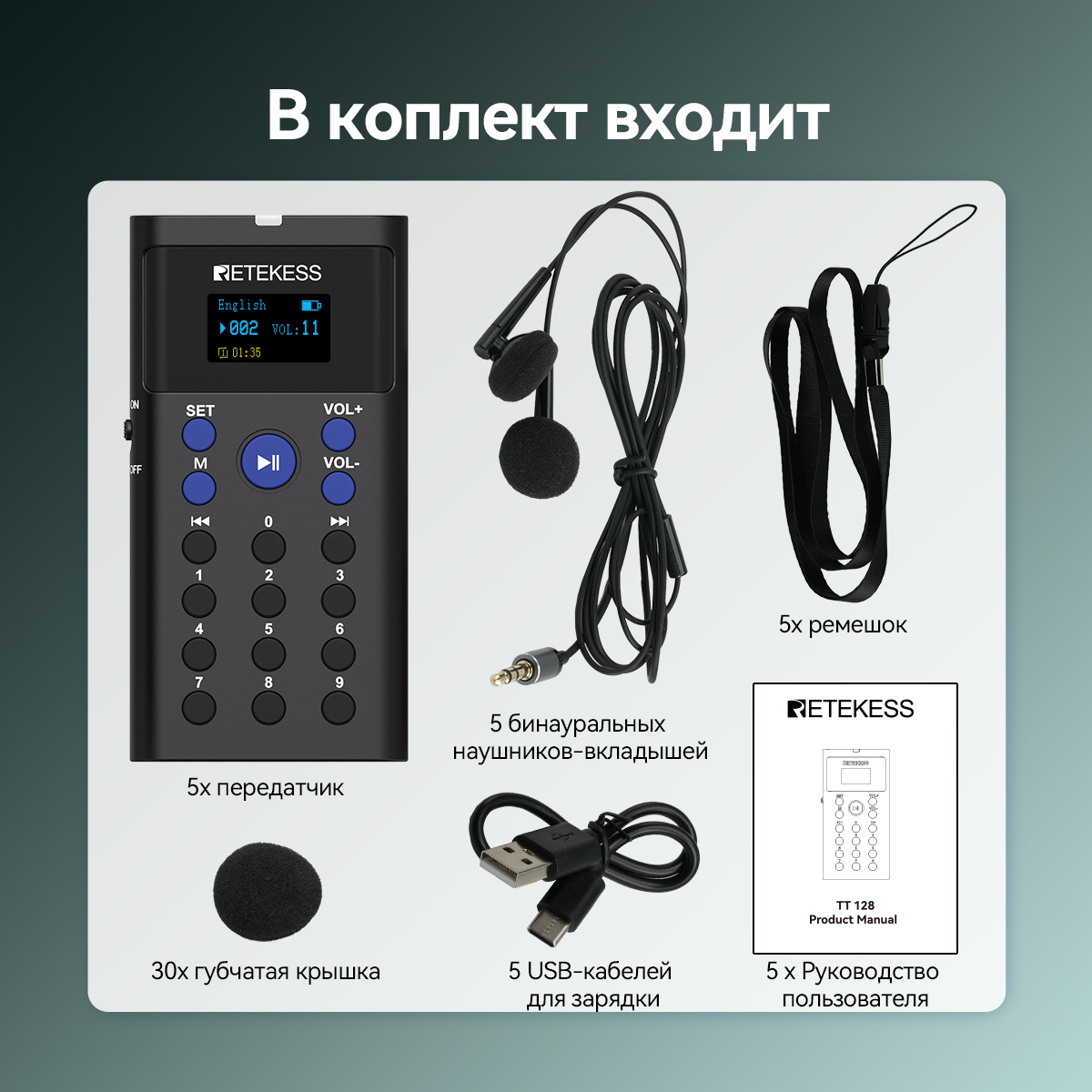 Retekess TT128 Bluetooth система самостоятельного тура Аудиогид для музеев, выставочных залов и живописных мест