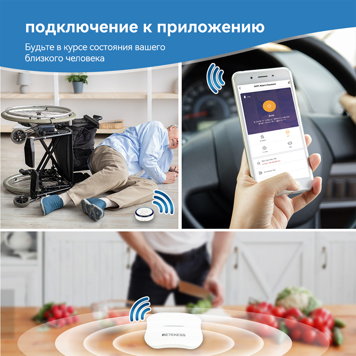 Retekess TH013 Wi-Fi умная кнопка экстренного вызова с приемником  оповещений TH011 пейджерная система для пожилых людей с ограниченными  возможностями